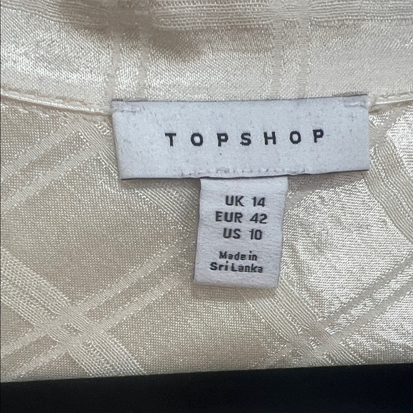 Topshop Cream Plaid Button Down Shirt - Picture 2 of 3
